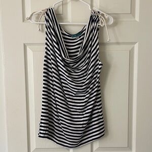 $5! 2 for $10🌹Anthropologie Pim Larkin Striped Tank Top with Cowl Neckline Sz M